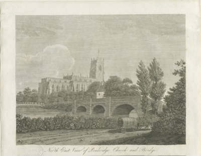 Penkridge Town - Church and Bridge: gravering, nd [slut 18. århundrede] (tryk) af School English