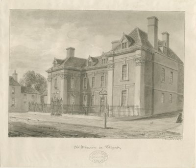 Staffordshire Hall: akvarelmaleri af School English
