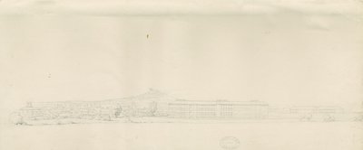 Stafford - View of Town: blyantstegning, nd [?1800-tallet] (tegning) af School English