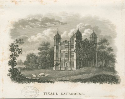 Tixall Hall - Gatehouse: gravering (vignetter) og [begyndelsen af det 19. århundrede] (tryk) af School English