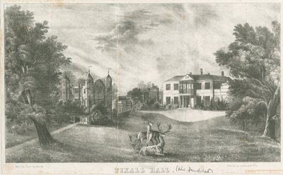 Tixall Hall and Gatehouse: litografi, nd [c 1833] (tryk) af School English