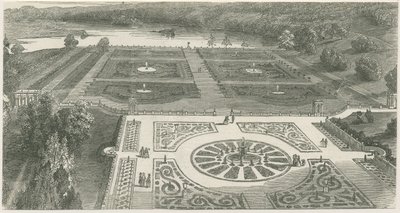 Trentham Gardens: træsnitsgravering og [?1800-tallet] (tryk) af School English
