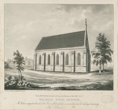 Walsall Wood Church: litografi og [?1800-tallet] (tryk) af School English