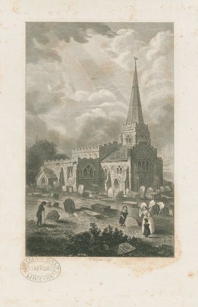 Wolstanton Church: gravering og [?19. århundrede] (tryk) af School English
