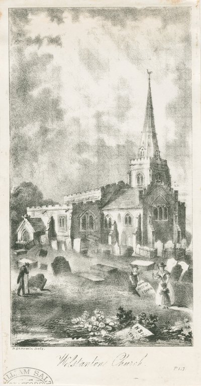 Wolstanton Church: litografi af School English
