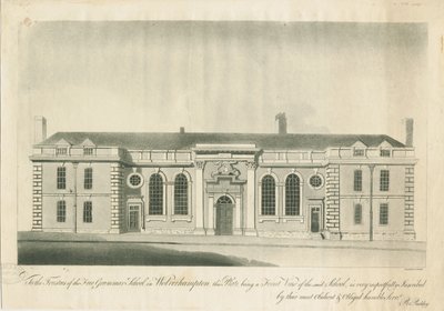 Wolverhampton - Grammar School: gravering, nd [1797] (tryk) af School English