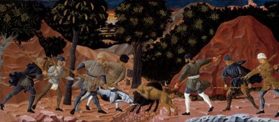 Ornejagtscene. Detalje. Anonymt maleri af den florentinske skole. 1450-1460. Toulouse, Musée des Augustins af School Florentine