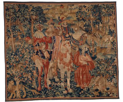 Tapestry, Alexander og Diogenes, slutningen af det 15.-begyndelsen af det 16. århundrede (uld og silke) af School Franco Flemish