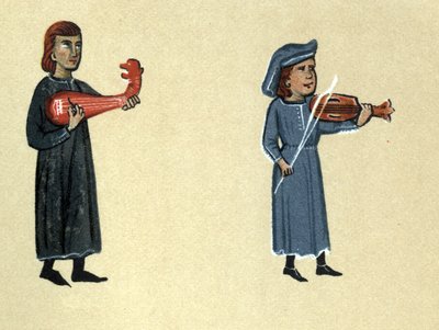 En middelalderens trubadur, illustration fra 