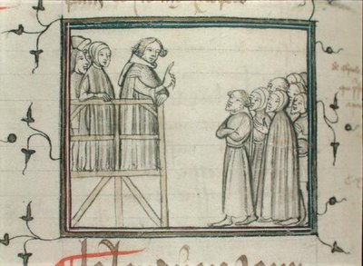 Charles V (1338-80) den vise prædiken i Les Halles, Paris, i 1364 af School French