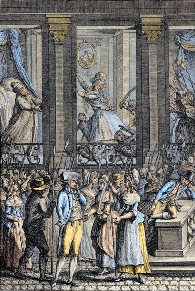 Franske revolution - Den frygtelige nat fra 5. til 6. oktober 1789 i Versailles - aggression af Louis XVI og Marie Antoinette - af School French