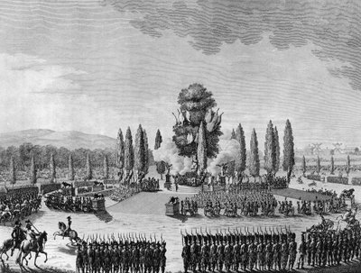 Franske revolution: Republikanernes fete des victoires au champs de mars i Paris den 10. Prairial An IV (29. maj) af School French