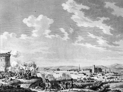 Fransk revolution og antirevolutionære bevægelser: Sejr vundet af franskmændene ved Quiberon den 21. juli 1795 mod royalisterne og Storbritanniens hær. Paris, bibliotek for Institut for Revolutionshistorie af School French