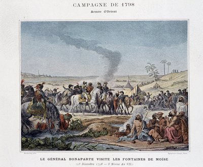 General Bonaparte besøger Moses fontæner - i "" Victories and Conquests of the French Armies"", Paris, n.d (gravering) af School French