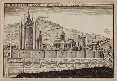 Templet i Paris, tidligere bygning af tempelriddere (gravering) af School French
