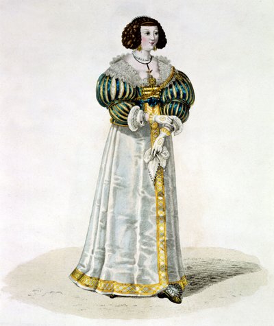 Louise de La Fayette aka Madame de Lafayette (farvegravering) af School French
