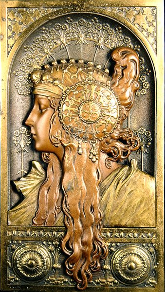Orientalsk pige i profil (bronze) af School French