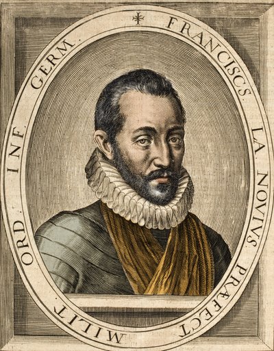 Portræt af Francois de La Noue (1531-1591), forfatter til franske politiske og militære taler - Francois de la Noue kaldet Bras-de-Fer (jernarm) af School French