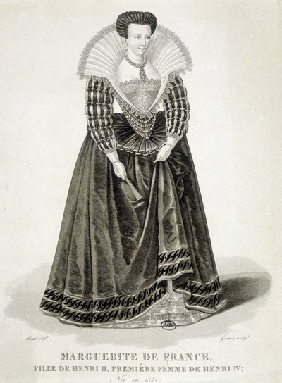 Portræt af Margareta af Valois, kendt som dronning Margot (1553-1615), dronning af Navarra, Henrik 4.s første hustru. af School French