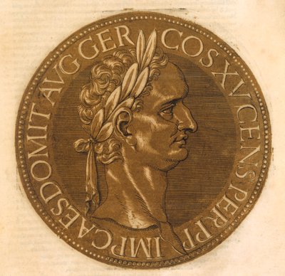 Kejser Domitian (farve litho) af School French