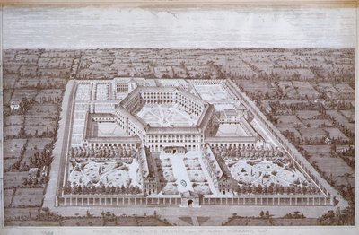 Udsigt over Rennes fængsel for kvinder designet af arkitekt Alfred Normand, udgivet af Intime-Club, Paris af School French