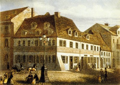 Fødested for komponisten Robert Schumann i Zwickau, Sachsen (farvestik) af School German