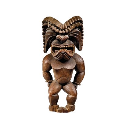 Hawaiisk figur, kona-stil, repræsenterende krigsguden, ku ka ’ili moku, ca. 1780-1820 (træ) af School Hawaiian
