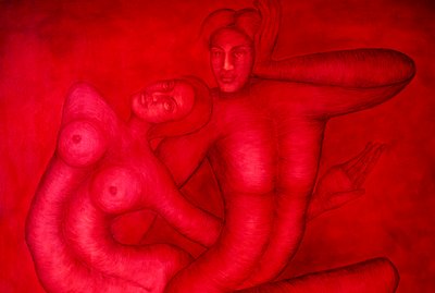 Akrylmaleri på lærred Fusion af School Indian