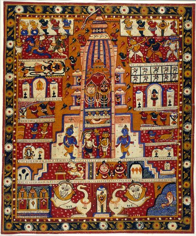 Tilføj MS Or 3721 Diagram of the Jagannath Temple, ca. 1930 (akvarel på papir) af School Indian
