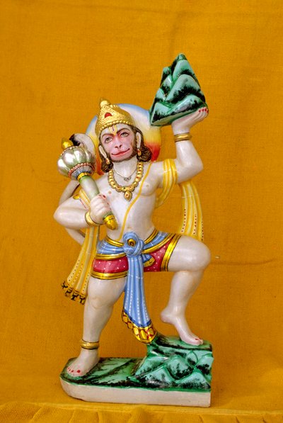 Lord Hanuman i marmor Indien af School Indian