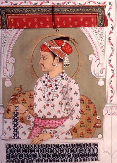 Konge af miniaturemaleri, Rajasthan, Indien af School Indian