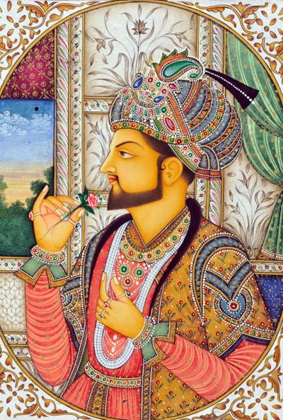 Miniaturemaleri Mughul-kejser Shah Jahan Indien Asien af School Indian