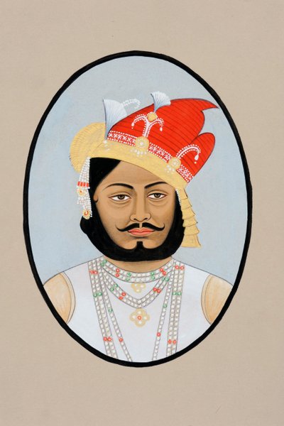 Miniaturemaleri af Bairi Sal Jaisalmer af School Indian