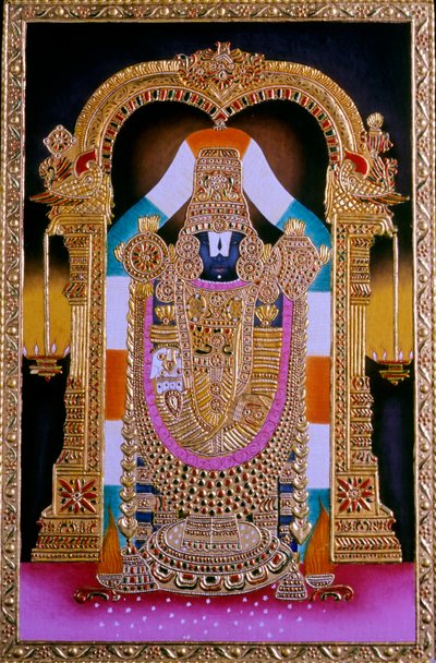 Miniaturemaleri af Lord Tirupati Balaji, Indien af School Indian