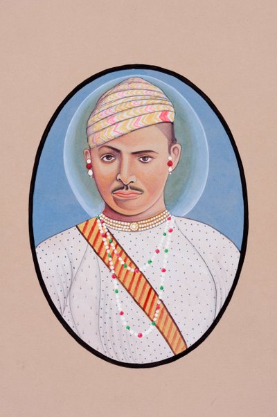 Miniaturemaleri af Maharao Umed Singh af School Indian