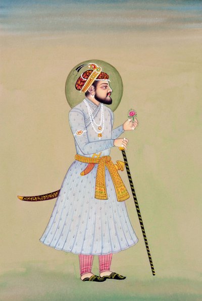 Miniaturemaleri af mogulkejseren Shah Jahan af School Indian