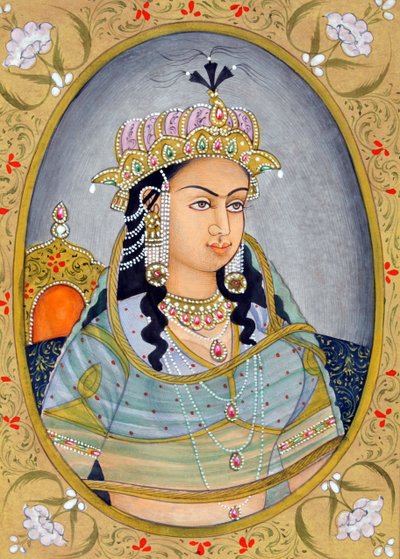 Miniaturemaleri af Mughul-dronningen Mehrunissa Indien Asien af School Indian