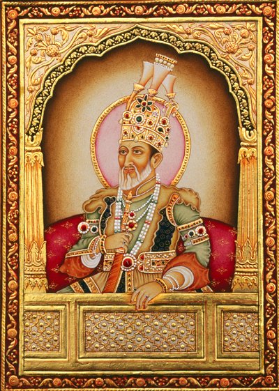 Mughal-miniaturemaleri Bahadur Shah Zafar af School Indian