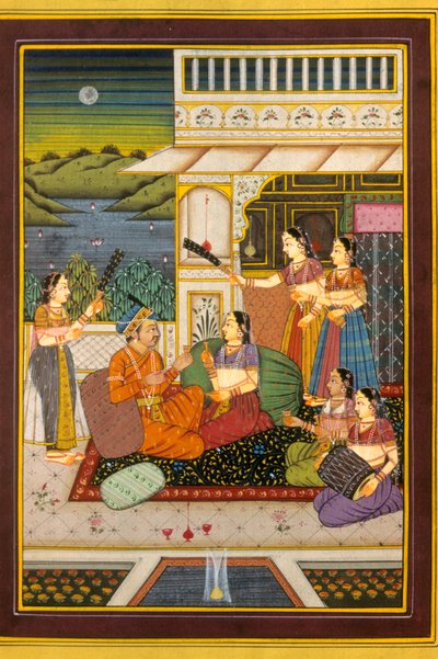Mughul-miniaturemaleri, kærlighedsscener, Indien af School Indian