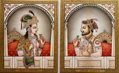 Mumtaz Mahal og Shah Jahan maleri af School Indian