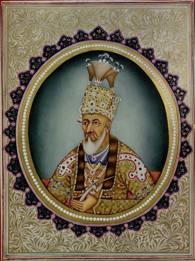 Portræt af Bahadur Shah II (1775-1862) af School Indian