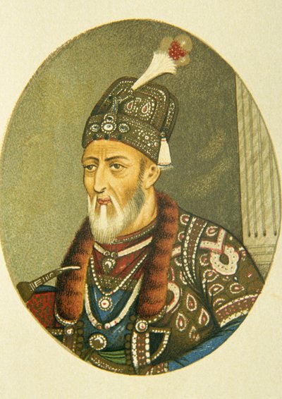 Portræt af mogul-kejser Bahadur Shah Ii, Indien af School Indian