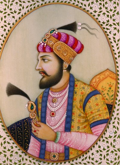Portræt af mogulkejseren Shah Jahan Covey Painting af School Indian