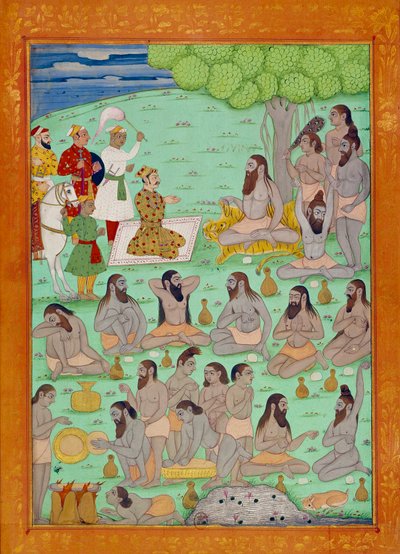Suveræn og guru domstol af Shah Alem. Indiske og persiske miniaturer i "" Indiens historie fra Tamertante til Orangreyb"" af Niccolo Manucci (1638-1717). BN, Paris. af School Indian