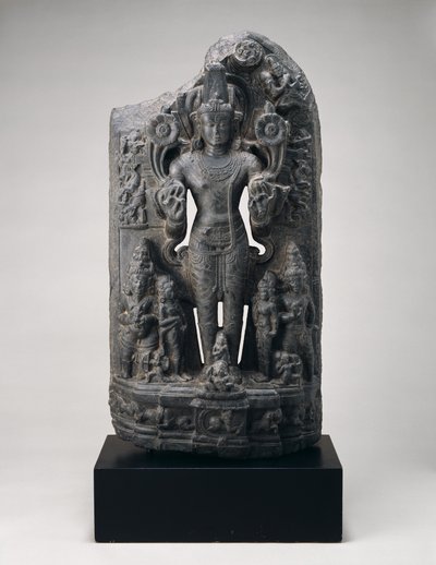 Surya, ca. 11. århundrede (sort klorit) af School Indian