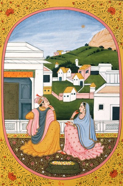 Årskalenderbillede og maleri til en hinduistisk måned Paush, Indien af School Indian