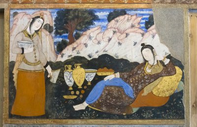 Frisk på Chehel Sotoun Palace, Esfahan, Iran af School Iranian