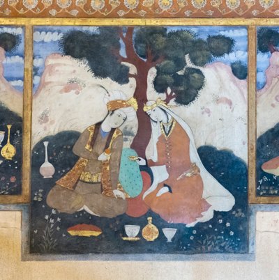 Frisk på Chehel Sotoun Palace, Esfahan, Iran af School Iranian