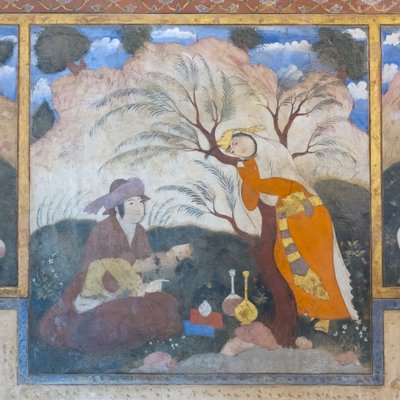 Frisk på Chehel Sotoun Palace, Esfahan, Iran af School Iranian