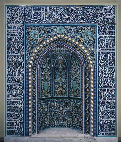 Bønneniche (Mihrab), begyndelsen af 1600-tallet (keramisk mosaik) af School Iranian